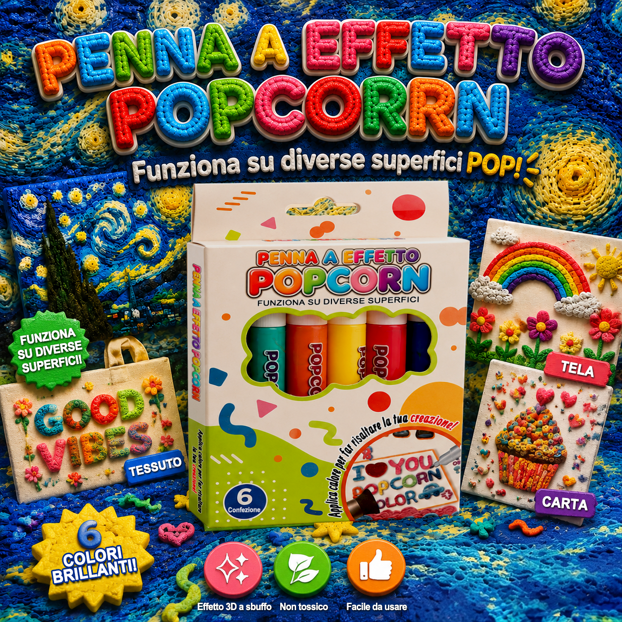 🔥 Ultimo giorno: -60%丨IEY® 🖍️ Penna artistica 3D a rilievo – Trasforma i disegni piatti in opere d’arte 3D da toccare 🪄