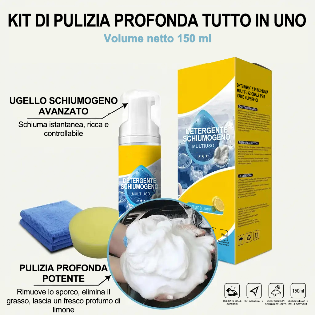 🔥Ultimo giorno: -80%💦 Detergente Schiumogeno Multi-Enzimatico 4 in 1
