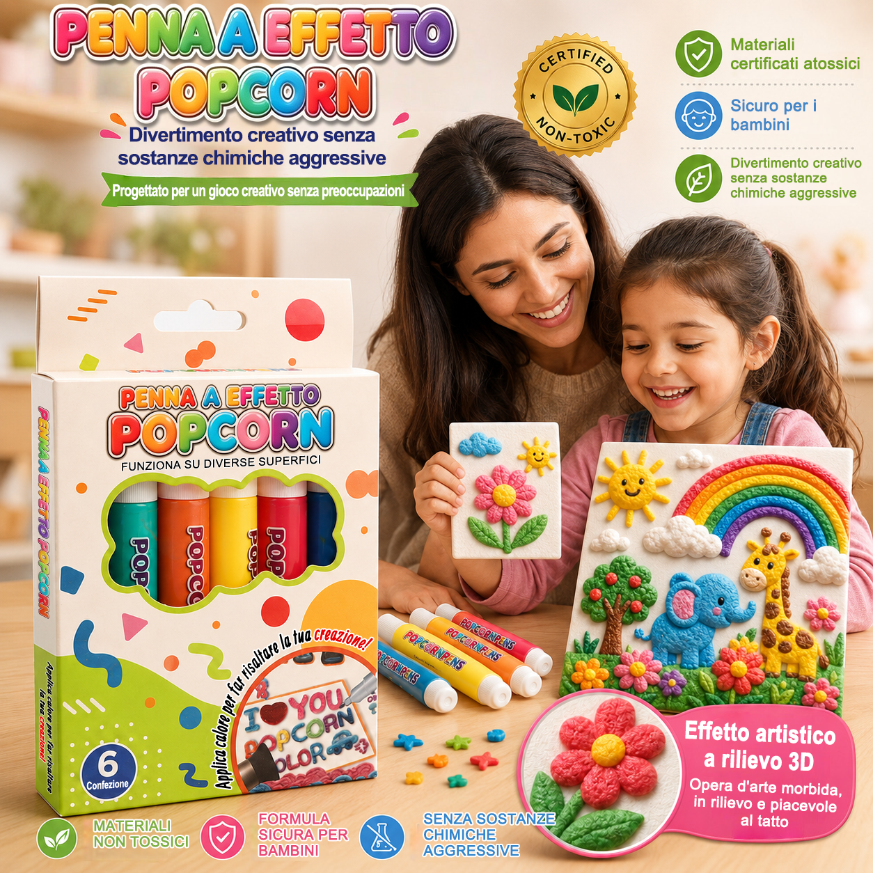 🔥 Ultimo giorno: -60%丨IEY® 🖍️ Penna artistica 3D a rilievo – Trasforma i disegni piatti in opere d’arte 3D da toccare 🪄