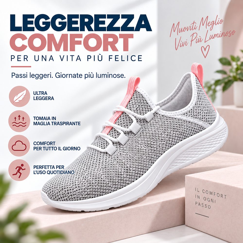 ULTIMO GIORNO: -80% – 👣 Sneakers ortopediche da donna senza lacci con supporto dell’arco plantare