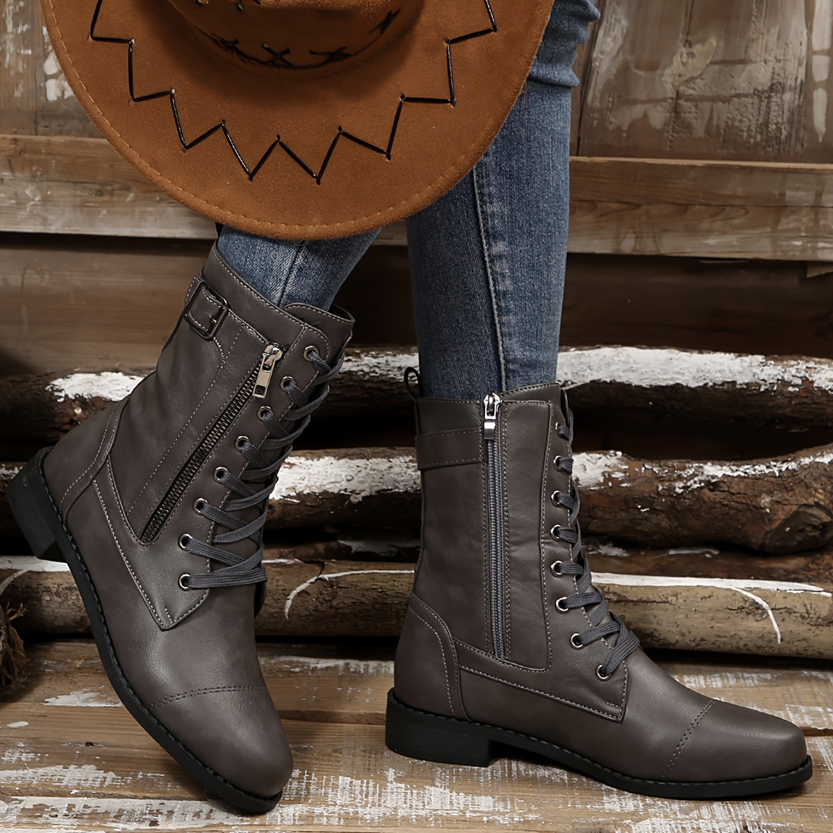 🔥 ULTIMO GIORNO: -80% – Stivali da donna in pelle con zip – Pianta larga, suola ammortizzata per alleviare il dolore