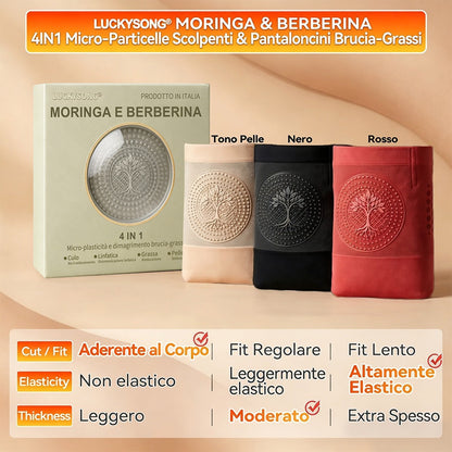 2026 Moringa BQi: Collant 4-in-1 per Modellamento Immediato & Bruciagrassi con Microparticelle