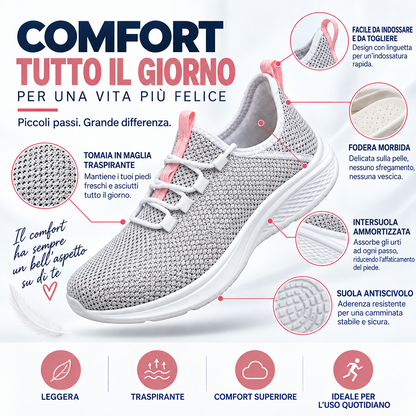 ULTIMO GIORNO: -80% – 👣 Sneakers ortopediche da donna senza lacci con supporto dell’arco plantare