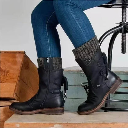 🔥 ULTIMO GIORNO – 80% DI SCONTO 🔥 Stivali invernali da donna con supporto ergonomico, fiocco decorativo e calda fodera in lana