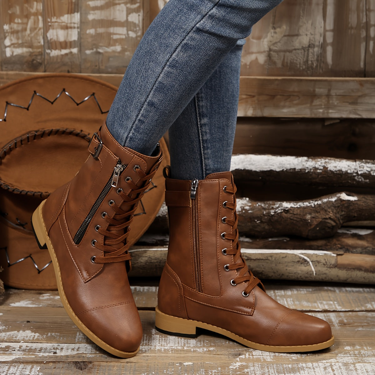🔥 ULTIMO GIORNO: -80% – Stivali da donna in pelle con zip – Pianta larga, suola ammortizzata per alleviare il dolore
