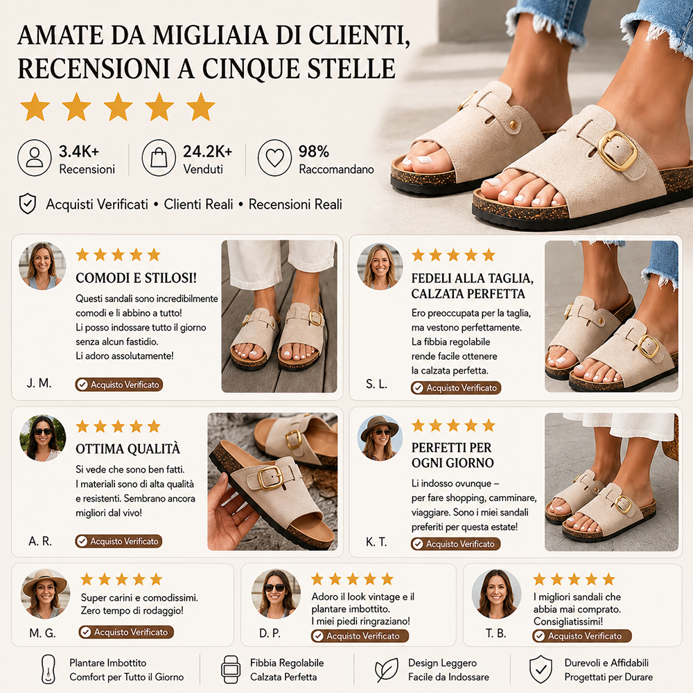 👑 Bestseller 2026 – Sandali Ortopedici Premium a Punta Aperta