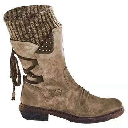 🔥 ULTIMO GIORNO – 80% DI SCONTO 🔥 Stivali invernali da donna con supporto ergonomico, fiocco decorativo e calda fodera in lana