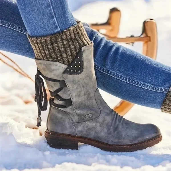 🔥 ULTIMO GIORNO – 80% DI SCONTO 🔥 Stivali invernali da donna con supporto ergonomico, fiocco decorativo e calda fodera in lana