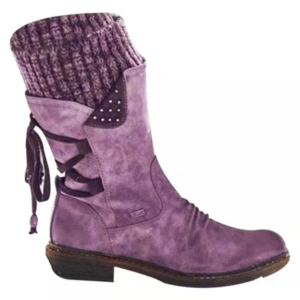 🔥 ULTIMO GIORNO – 80% DI SCONTO 🔥 Stivali invernali da donna con supporto ergonomico, fiocco decorativo e calda fodera in lana