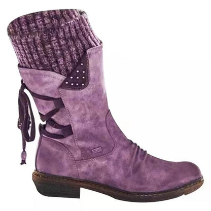🔥 ULTIMO GIORNO – 80% DI SCONTO 🔥 Stivali invernali da donna con supporto ergonomico, fiocco decorativo e calda fodera in lana