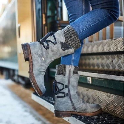 🔥 ULTIMO GIORNO – 80% DI SCONTO 🔥 Stivali invernali da donna con supporto ergonomico, fiocco decorativo e calda fodera in lana